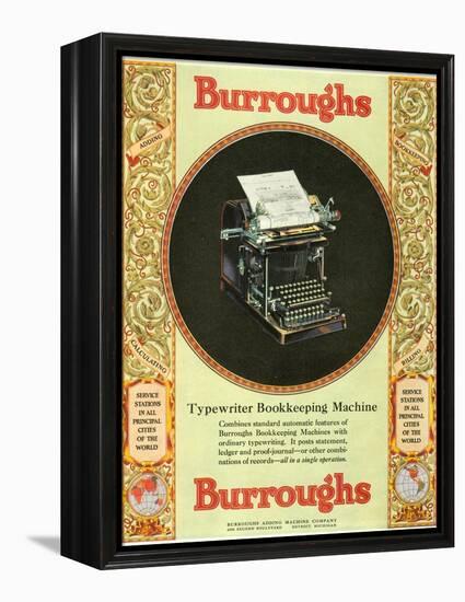 Equipment Burroughs, Adding Machines, Accountants, USA, 1920-null-Framed Premier Image Canvas