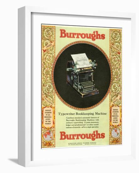 Equipment Burroughs, Adding Machines, Accountants, USA, 1920-null-Framed Giclee Print