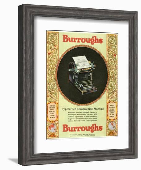 Equipment Burroughs, Adding Machines, Accountants, USA, 1920-null-Framed Giclee Print