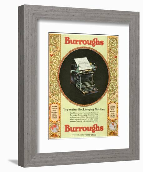 Equipment Burroughs, Adding Machines, Accountants, USA, 1920-null-Framed Giclee Print