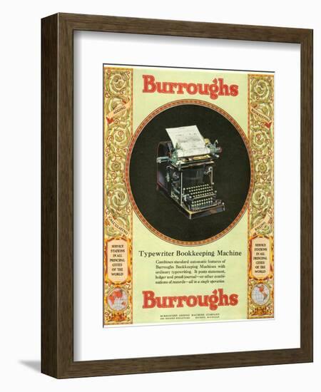 Equipment Burroughs, Adding Machines, Accountants, USA, 1920-null-Framed Giclee Print