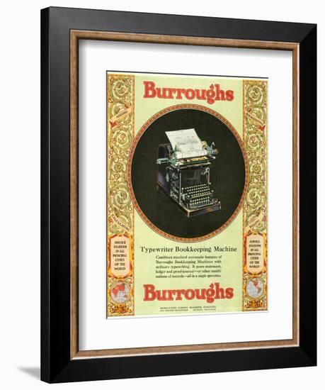 Equipment Burroughs, Adding Machines, Accountants, USA, 1920-null-Framed Giclee Print