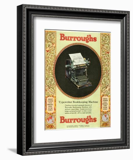 Equipment Burroughs, Adding Machines, Accountants, USA, 1920-null-Framed Giclee Print