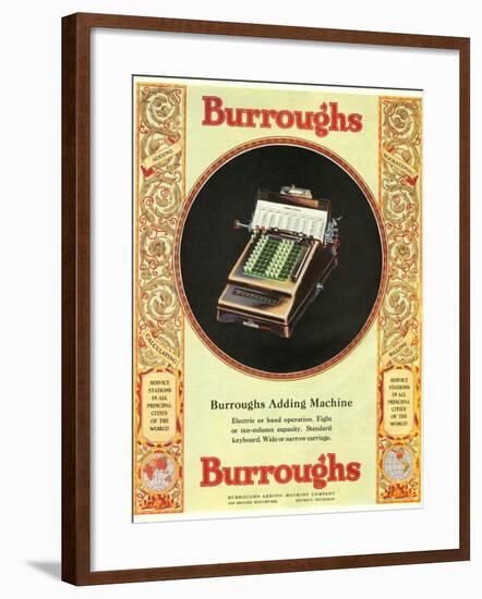 Equipment Burroughs, Adding Machines, Accountants, USA, 1920-null-Framed Giclee Print