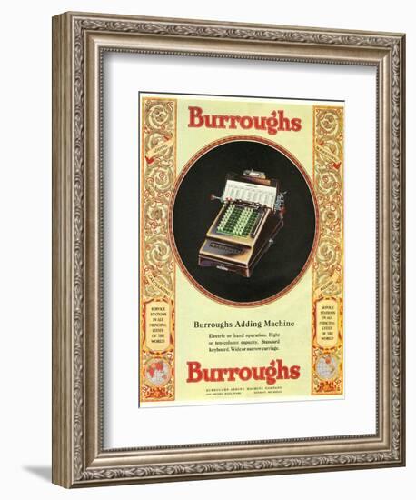 Equipment Burroughs, Adding Machines, Accountants, USA, 1920-null-Framed Giclee Print