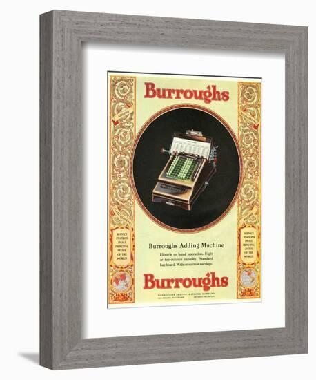 Equipment Burroughs, Adding Machines, Accountants, USA, 1920-null-Framed Giclee Print