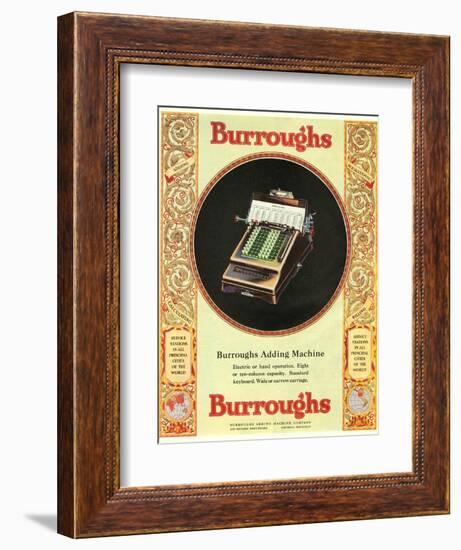 Equipment Burroughs, Adding Machines, Accountants, USA, 1920-null-Framed Giclee Print