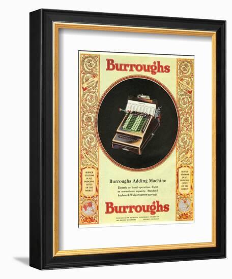 Equipment Burroughs, Adding Machines, Accountants, USA, 1920-null-Framed Giclee Print