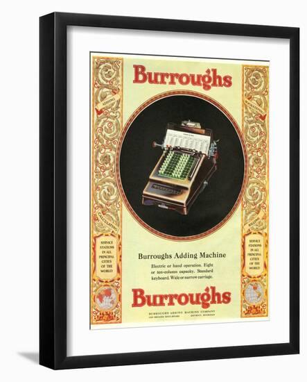 Equipment Burroughs, Adding Machines, Accountants, USA, 1920-null-Framed Giclee Print