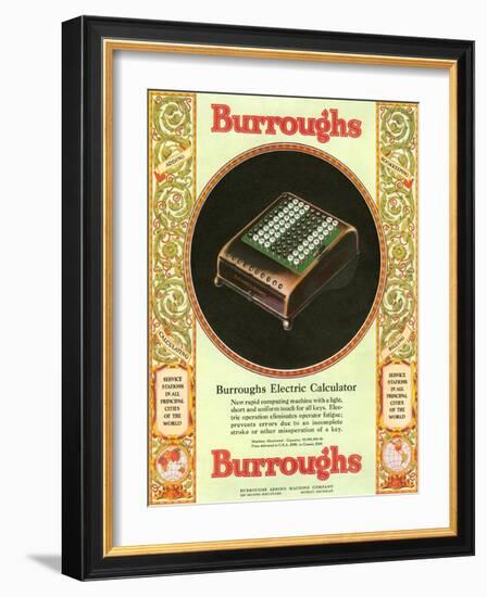 Equipment Burroughs, Adding Machines, Accountants, USA, 1920-null-Framed Giclee Print