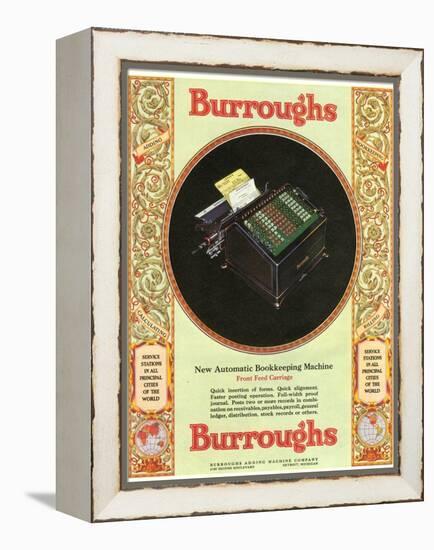 Equipment Burroughs, Adding Machines, Accountants, USA, 1929-null-Framed Premier Image Canvas
