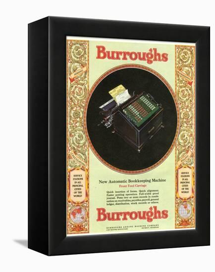 Equipment Burroughs, Adding Machines, Accountants, USA, 1929-null-Framed Premier Image Canvas