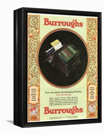 Equipment Burroughs, Adding Machines, Accountants, USA, 1929-null-Framed Premier Image Canvas