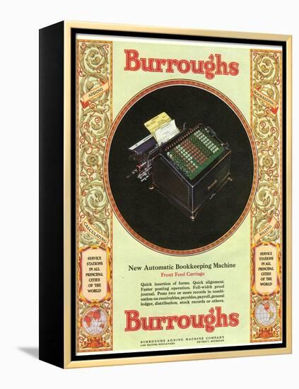 Equipment Burroughs, Adding Machines, Accountants, USA, 1929-null-Framed Premier Image Canvas