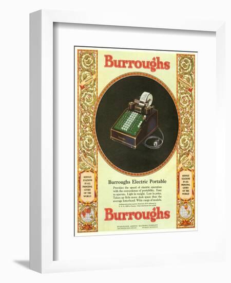 Equipment Burroughs, Adding Machines, Accountants, USA, 1929-null-Framed Giclee Print