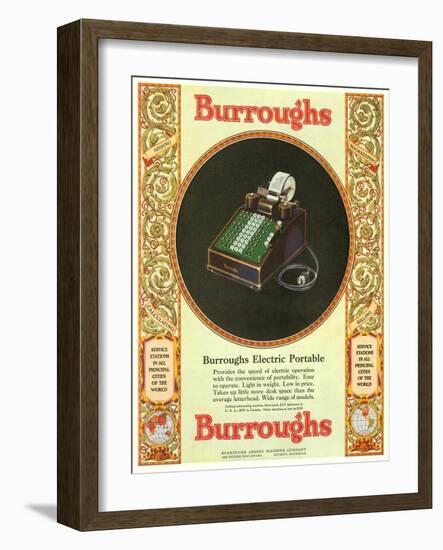 Equipment Burroughs, Adding Machines, Accountants, USA, 1929-null-Framed Giclee Print