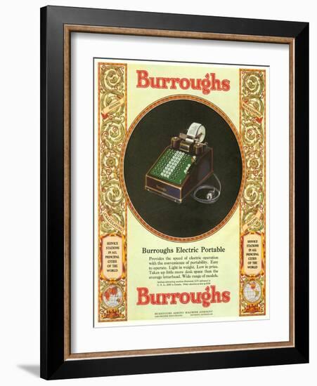 Equipment Burroughs, Adding Machines, Accountants, USA, 1929-null-Framed Giclee Print