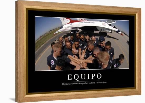 Equipo. Cita Inspiradora Y Póster Motivacional-null-Framed Premier Image Canvas