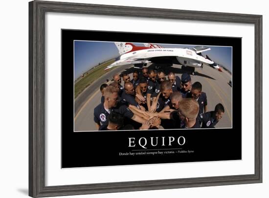 Equipo. Cita Inspiradora Y Póster Motivacional-null-Framed Photographic Print