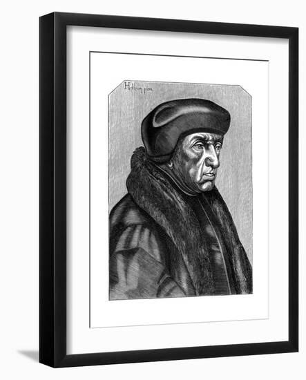 Erasmus (1469-153), Dutch Humanist and Theologian, 16th Century-Hans Holbein the Younger-Framed Giclee Print