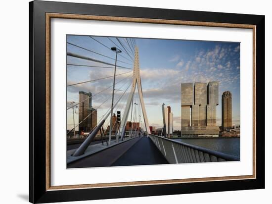 Erasmus Bridge and De Rotterdam, Wilhelminakade, Rotterdam, Netherlands, Europe-Ben Pipe-Framed Photographic Print