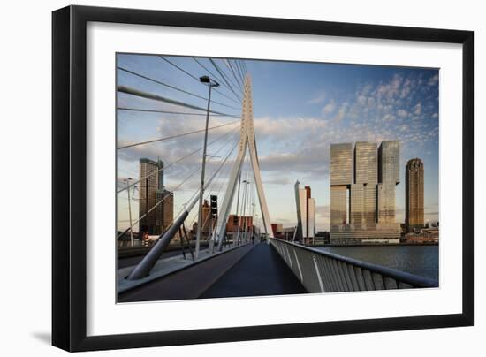 Erasmus Bridge and De Rotterdam, Wilhelminakade, Rotterdam, Netherlands, Europe-Ben Pipe-Framed Photographic Print