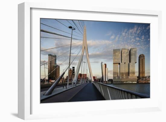 Erasmus Bridge and De Rotterdam, Wilhelminakade, Rotterdam, Netherlands, Europe-Ben Pipe-Framed Photographic Print