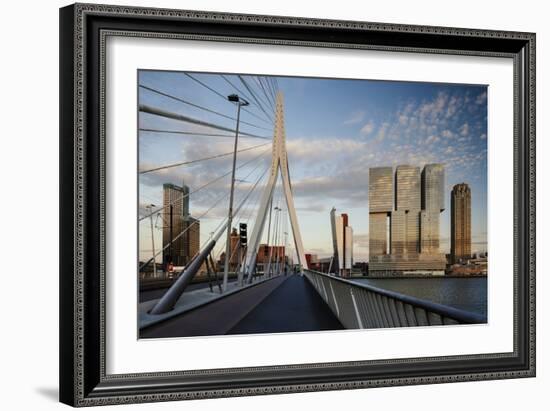 Erasmus Bridge and De Rotterdam, Wilhelminakade, Rotterdam, Netherlands, Europe-Ben Pipe-Framed Photographic Print