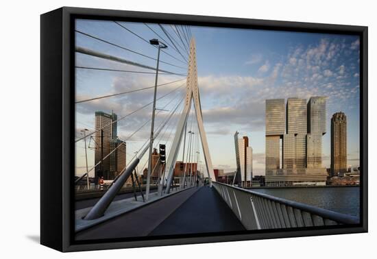 Erasmus Bridge and De Rotterdam, Wilhelminakade, Rotterdam, Netherlands, Europe-Ben Pipe-Framed Premier Image Canvas