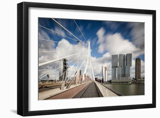 Erasmus Bridge and De Rotterdam, Wilhelminakade, Rotterdam, Netherlands, Europe-Ben Pipe-Framed Photographic Print