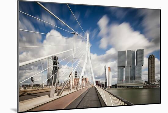 Erasmus Bridge and De Rotterdam, Wilhelminakade, Rotterdam, Netherlands, Europe-Ben Pipe-Mounted Photographic Print