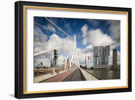 Erasmus Bridge and De Rotterdam, Wilhelminakade, Rotterdam, Netherlands, Europe-Ben Pipe-Framed Photographic Print