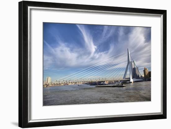 Erasmus Bridge in Rotterdam on the Nieuve-Maas River, Rotterdam-bbsferrari-Framed Photographic Print