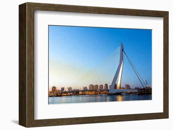 Erasmus Bridge over the River Meuse in , the Netherlands-vichie81-Framed Photographic Print