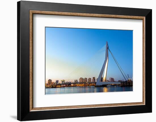 Erasmus Bridge over the River Meuse in , the Netherlands-vichie81-Framed Photographic Print