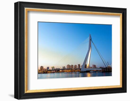 Erasmus Bridge over the River Meuse in , the Netherlands-vichie81-Framed Photographic Print