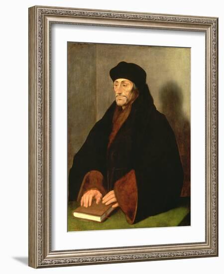 Erasmus of Rotterdam, 1523 (Oil on Canvas)-Hans Holbein the Younger-Framed Giclee Print