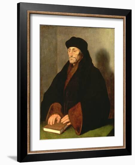 Erasmus of Rotterdam, 1523 (Oil on Canvas)-Hans Holbein the Younger-Framed Giclee Print