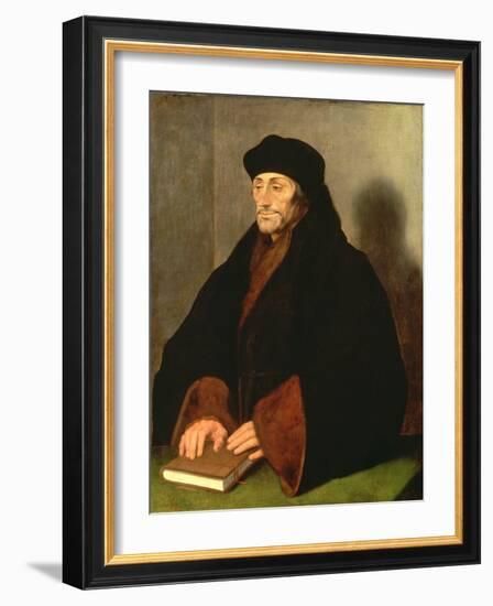 Erasmus of Rotterdam, 1523 (Oil on Canvas)-Hans Holbein the Younger-Framed Giclee Print