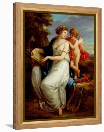 Erato, the Muse of Lyric Poetry with a Putto-Angelica Kauffmann-Framed Premier Image Canvas