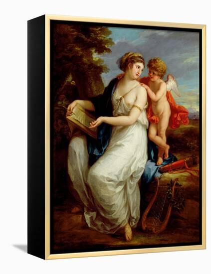 Erato, the Muse of Lyric Poetry with a Putto-Angelica Kauffmann-Framed Premier Image Canvas