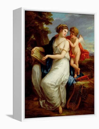 Erato, the Muse of Lyric Poetry with a Putto-Angelica Kauffmann-Framed Premier Image Canvas