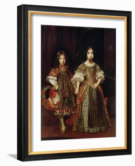 Erbprinz Max Emanuel Ii Und Maria Anna Von Bayern Als Kinder-Sebastiano Bombelli-Framed Giclee Print