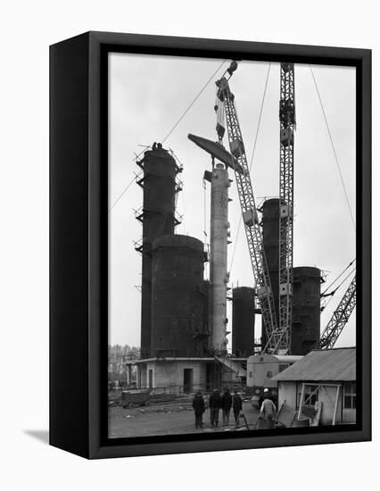 Erecting an Absorption Tower, Coleshill Coal Preparation Plant, Warwickshire, 1962-Michael Walters-Framed Premier Image Canvas