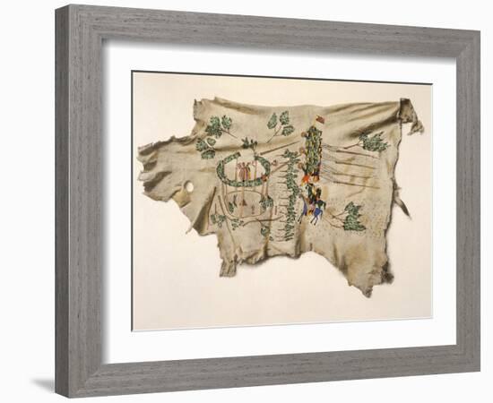 Erection of the Sun Dance Lodge of the Kiowa-Silver Horn-Framed Giclee Print