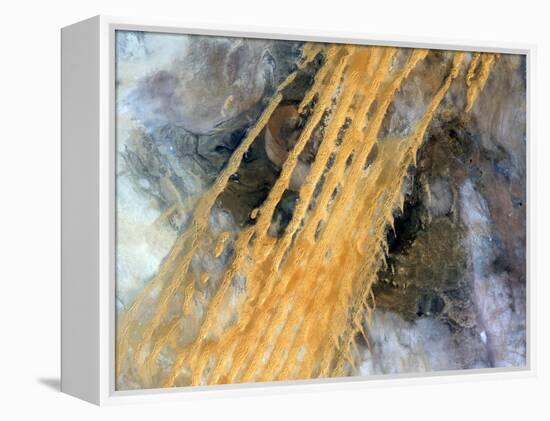 Erg Iguidi Desert, Satellite Image-PLANETOBSERVER-Framed Premier Image Canvas
