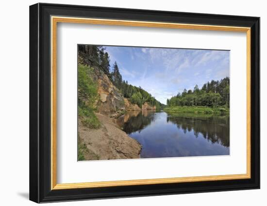 Ergelu (Erglu) Cliffs, River Gauja, Near Cesis, Gauja National Park, Latvia, Baltic States-Gary Cook-Framed Photographic Print