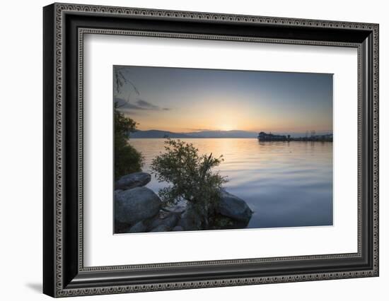 Erhai Lake at sunrise, Dali, Yunnan, China, Asia-Ian Trower-Framed Photographic Print