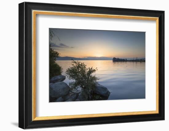 Erhai Lake at sunrise, Dali, Yunnan, China, Asia-Ian Trower-Framed Photographic Print