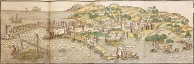 Panoramic View of Rhodes, 1486-Erhard Reuwich-Mounted Giclee Print